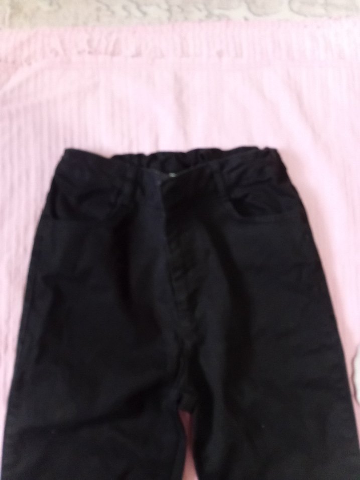 Siyah  Normal Boy Esnek Kumaş Pantolon - Görsel 4