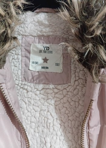 Kürklü Bej Kısa çocuk Kışlık Mont - Görsel 4