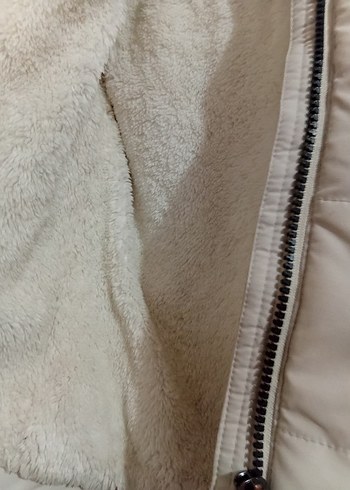 Kız Çocuk Gri Suni Kürklü Mont - Görsel 6