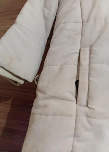 Kız Çocuk Gri Suni Kürklü Mont - Görsel 2