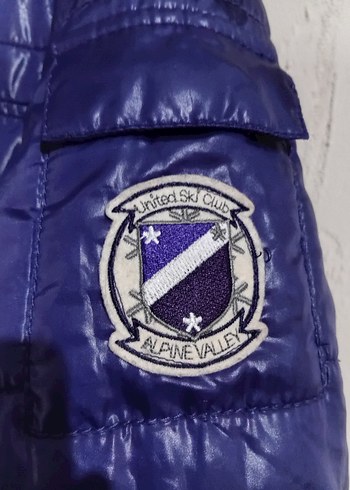 Kadın Parlak Mavi Street Style Kış Montu - Görsel 3