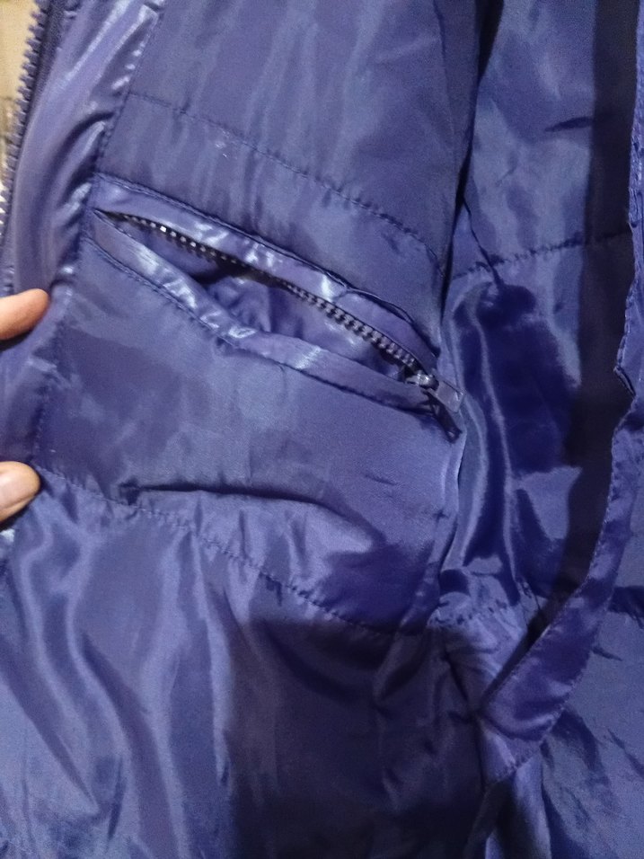 Kadın Parlak Mavi Street Style Kış Montu - Görsel 4