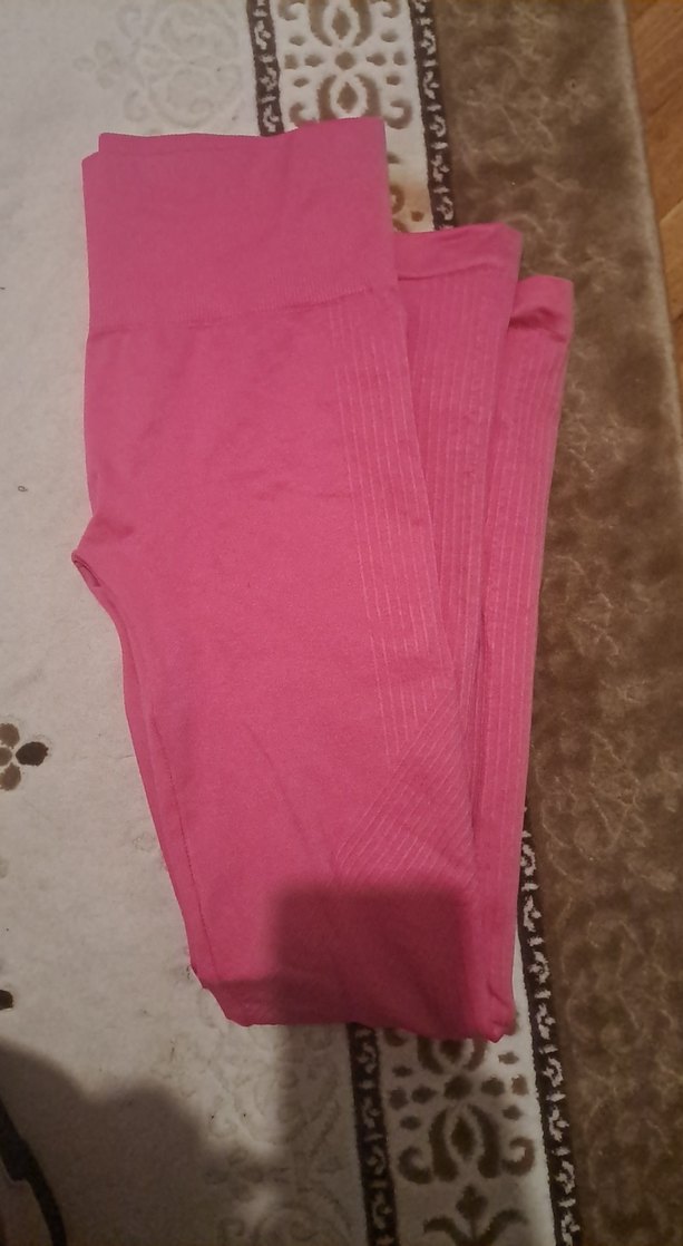 Pembe Esnek Midi Kadın Tayt - Görsel 2