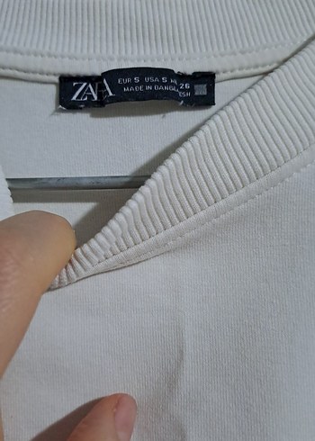 ZARA KREM BASIC SWEATSHIRT - Görsel 2