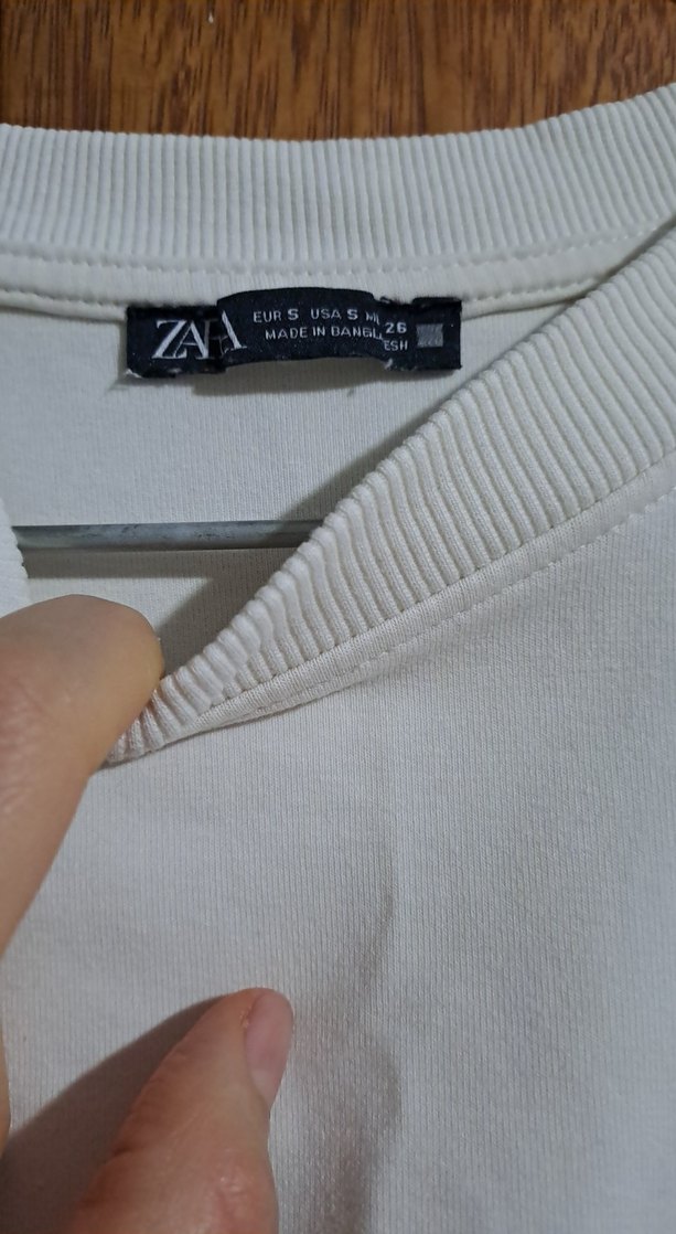 ZARA KREM BASIC SWEATSHIRT - Görsel 2