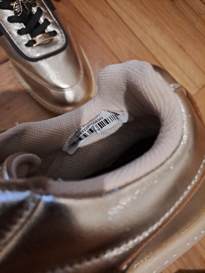 Metalik Altın Renkli Kadın Sneakers - Görsel 3