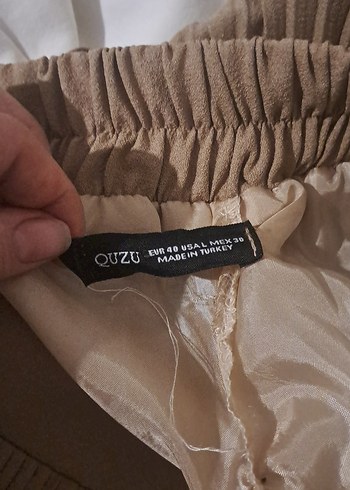 Quzu Karamel Piliseli Mini Etek - Görsel 4