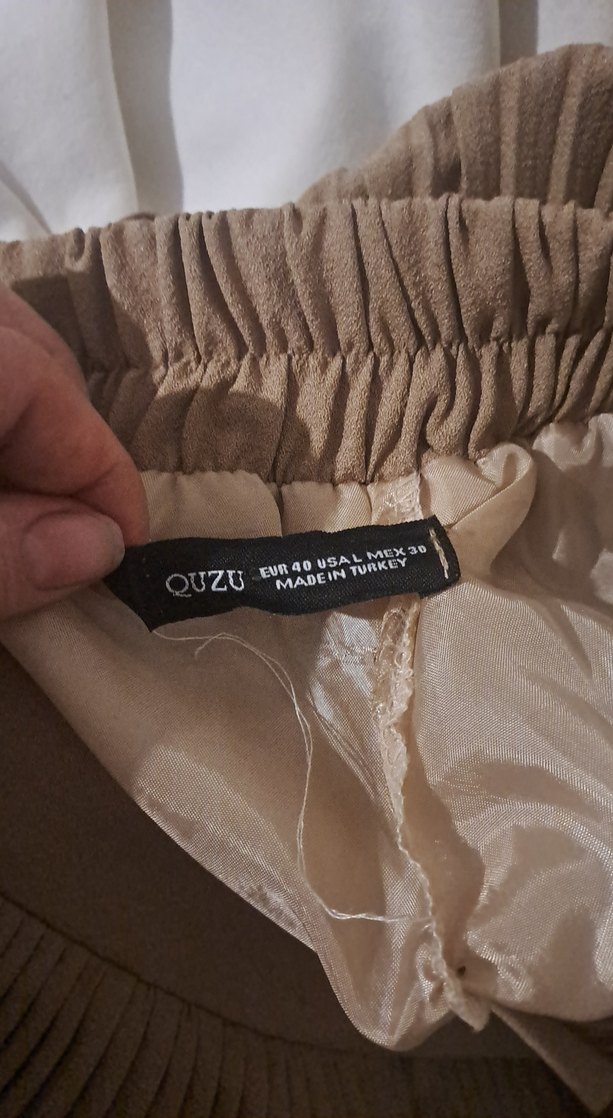 Quzu Karamel Piliseli Mini Etek - Görsel 4