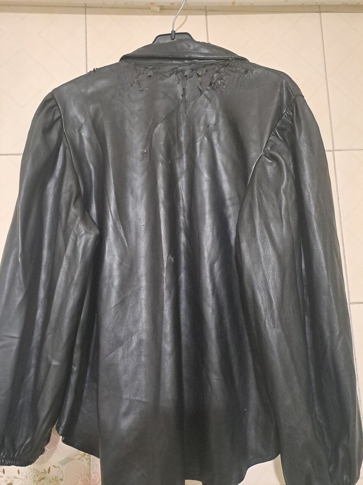 Siyah Deri  Gomlek - Görsel 2