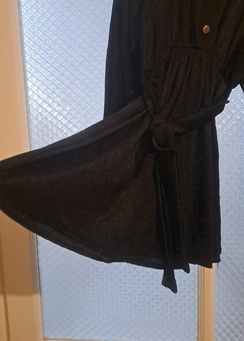 Siyah Mini Gomlek Yaka  Elbise - Görsel 3