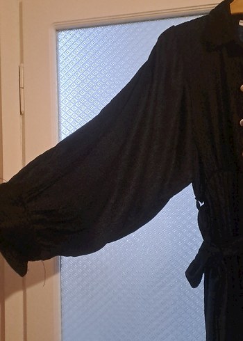 Siyah Mini Gomlek Yaka  Elbise - Görsel 2