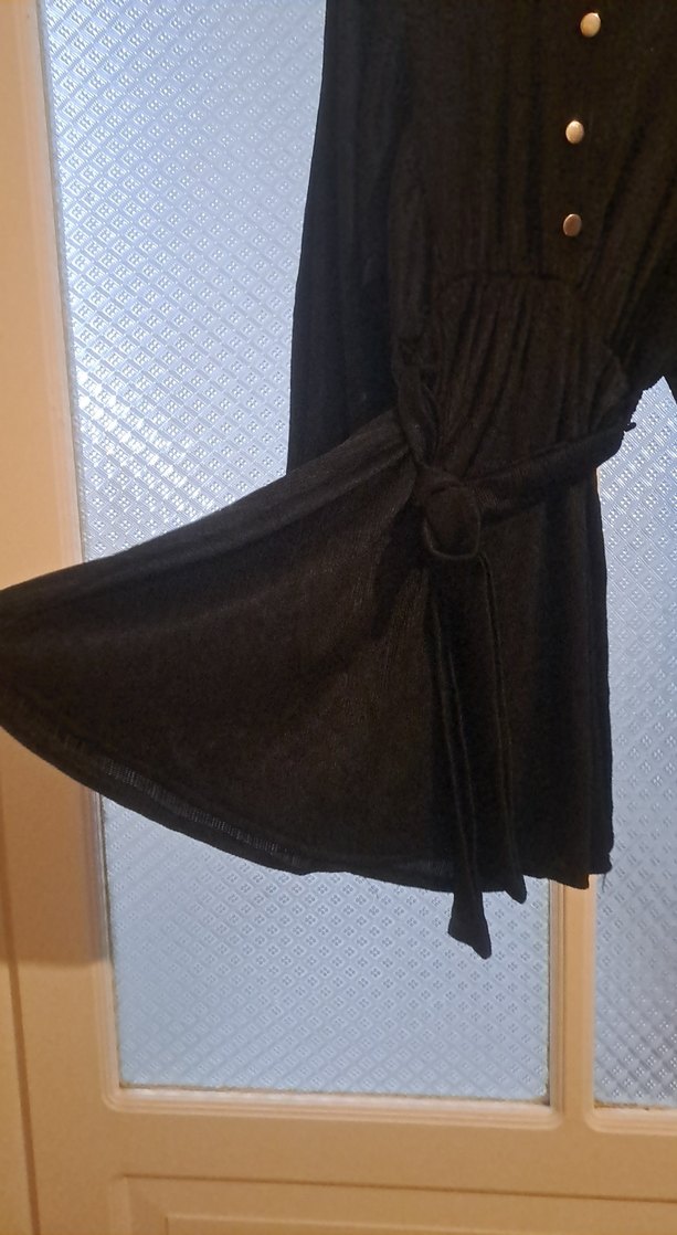 Siyah Mini Gomlek Yaka  Elbise - Görsel 3