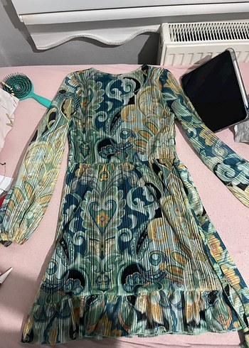 Çiçek Desenli Uzun Bohem Kadın Elbise - Görsel 3