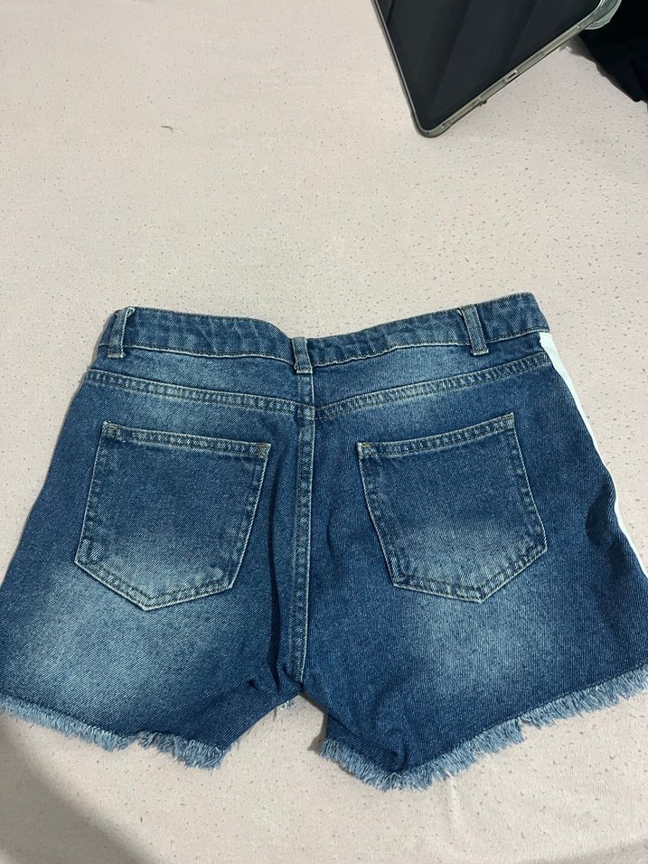 Kadın Mavi Kot Şort - Salaş Kesim - Görsel 2