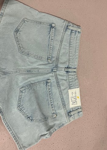 Kadın Pastel Mavi Mini Denim Şort - Görsel 2