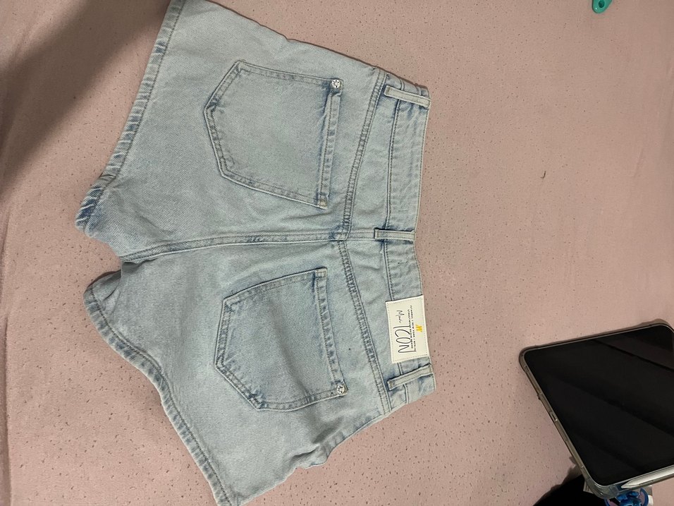Kadın Pastel Mavi Mini Denim Şort - Görsel 2