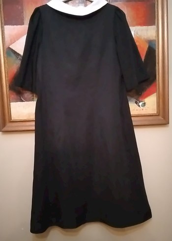Zara Siyah Yakalı Midi Gotik Elbise