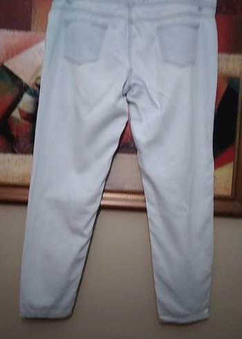 Zara Mavi rengi Kadın Denim Midi Boy Rahat Kesim Jean