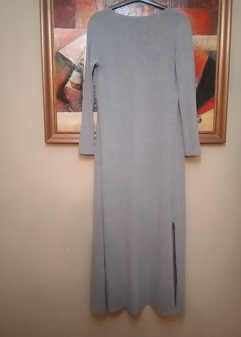 Uzun Gri Kadın Hırka - Görsel 2