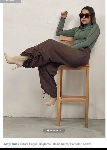 Bağlamalı Basic Kahverengi Pantolon