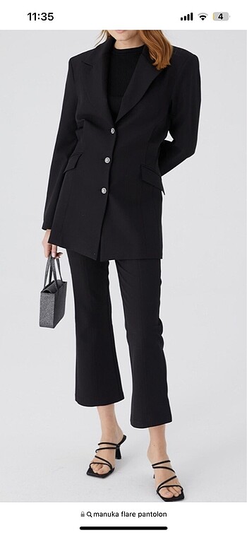 Zara manuka flare paça siyah pantolon