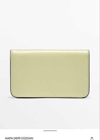Massimo Dutti Massimo Dutti Nappa Deri Mint Yeşili Cüzdan