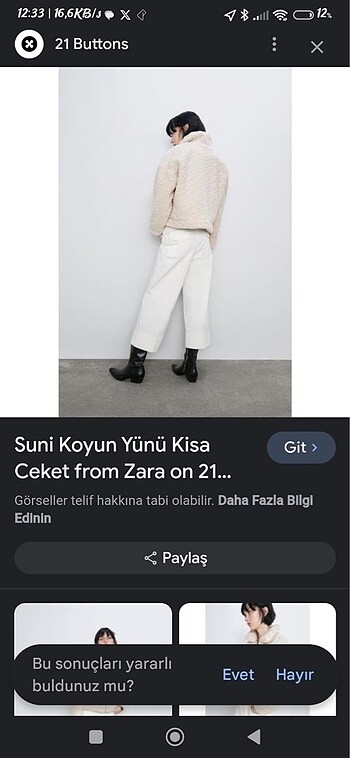 l Beden Zara bayan peluş astar detaylı mont
