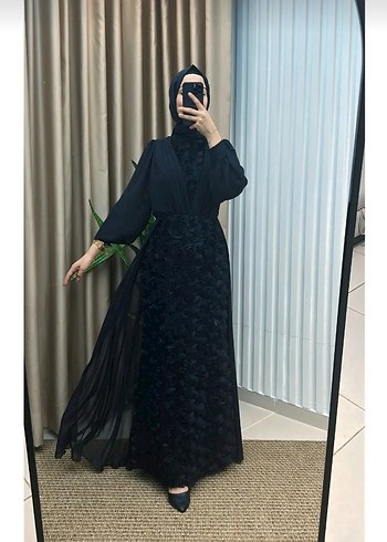 Diğer Uzun Siyah Gotik Kadın Elbise
