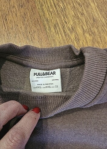 xs Beden kahverengi Renk Pull bear crop sweat