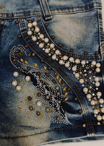 Y2k vintage denim şort - Görsel 2