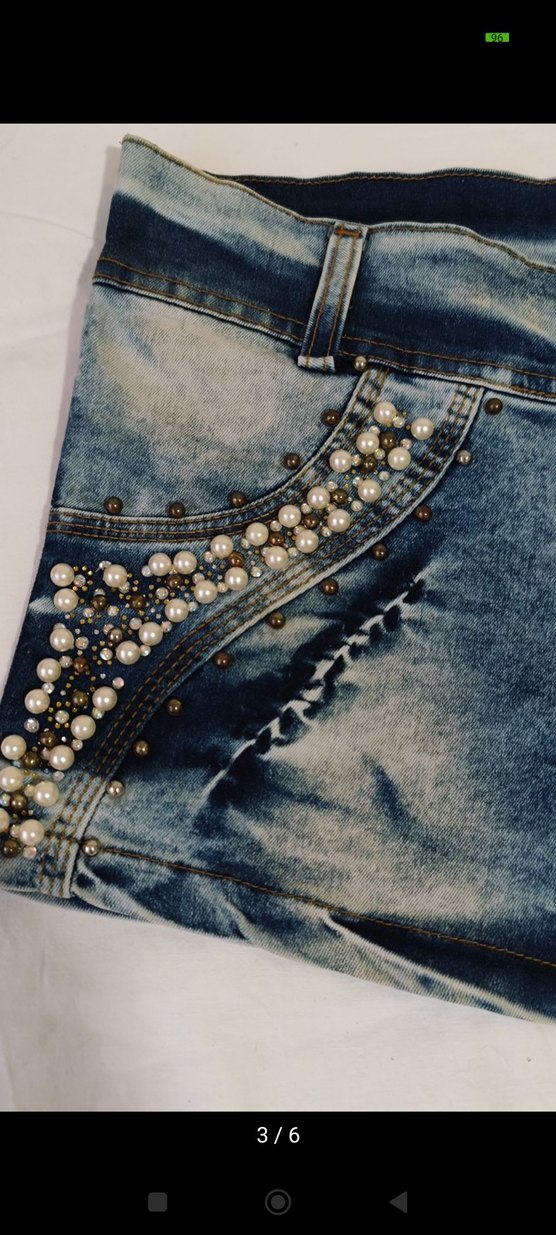 Y2k vintage denim şort - Görsel 3