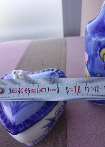  Beden mavi Renk ikili seramik objeler kusursuz guzelliktedir