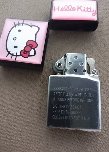 Hello Kitty Desenli Pembe Kedi Aksesuarı Zippo cakmak - Görsel 5