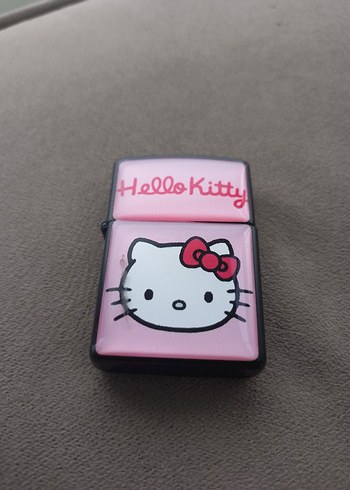 Hello Kitty Desenli Pembe Kedi Aksesuarı Zippo cakmak - Görsel 3