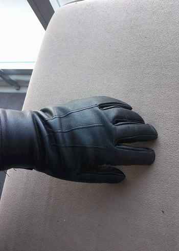 siyah Deri  Kadın Eldiveni hakiki deri - Görsel 4