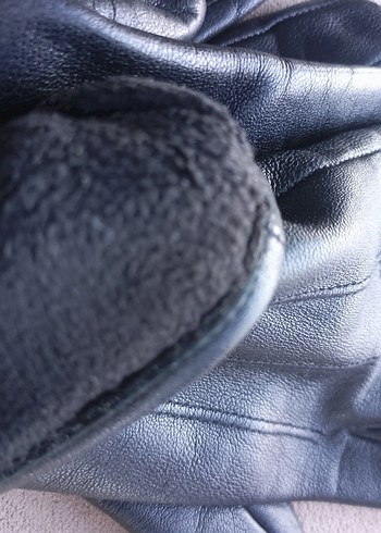 siyah Deri  Kadın Eldiveni hakiki deri - Görsel 8