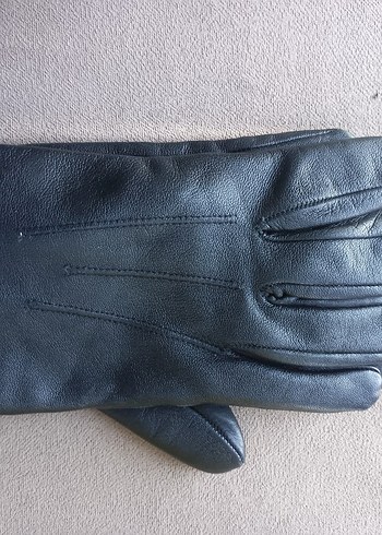 siyah Deri  Kadın Eldiveni hakiki deri - Görsel 9