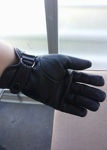 siyah Deri  Kadın Eldiveni hakiki deri - Görsel 6