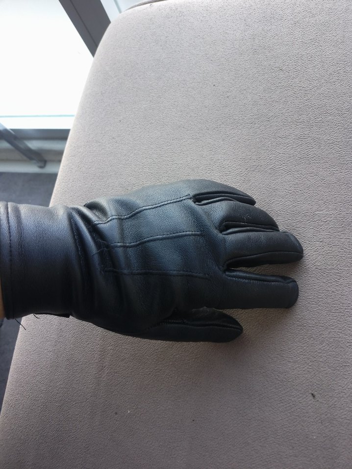 siyah Deri  Kadın Eldiveni hakiki deri - Görsel 4