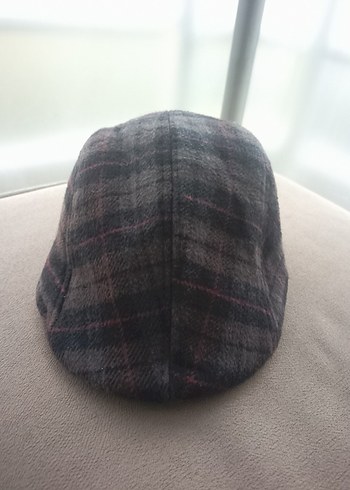 Gri Ekose Desenli Erkek Şapka S M uyumlu sifir sapka - Görsel 12