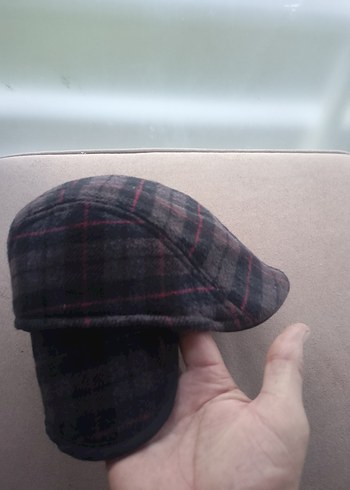 Gri Ekose Desenli Erkek Şapka S M uyumlu sifir sapka - Görsel 15