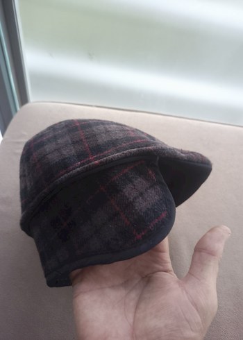 Gri Ekose Desenli Erkek Şapka S M uyumlu sifir sapka - Görsel 2