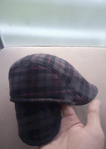 Gri Ekose Desenli Erkek Şapka S M uyumlu sifir sapka - Görsel 6