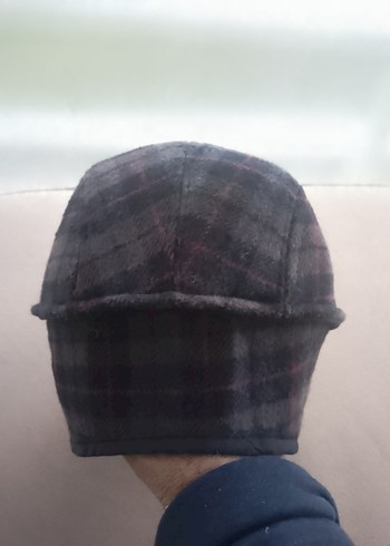 Gri Ekose Desenli Erkek Şapka S M uyumlu sifir sapka - Görsel 14