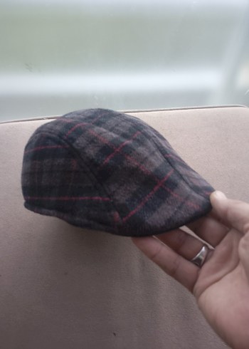 Gri Ekose Desenli Erkek Şapka S M uyumlu sifir sapka - Görsel 7