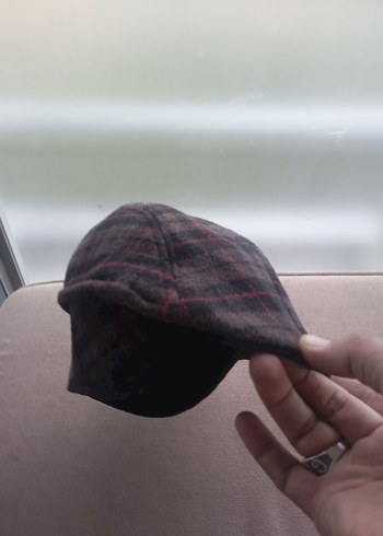 Gri Ekose Desenli Erkek Şapka S M uyumlu sifir sapka - Görsel 9