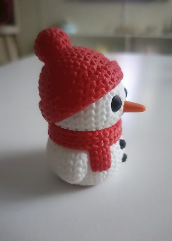 Kırmızı Şapkalı ve Atkılı Kardan adam 3D pla hammeddesi - Görsel 5