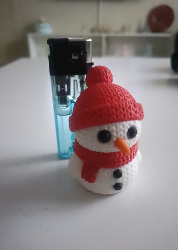 Kırmızı Şapkalı ve Atkılı Kardan adam 3D pla hammeddesi - Görsel 7