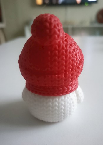 Kırmızı Şapkalı ve Atkılı Kardan adam 3D pla hammeddesi - Görsel 6