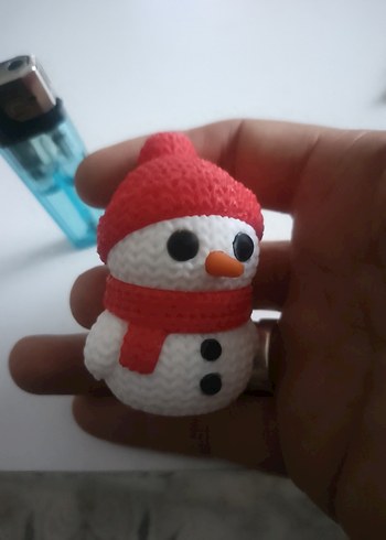 Kırmızı Şapkalı ve Atkılı Kardan adam 3D pla hammeddesi - Görsel 10